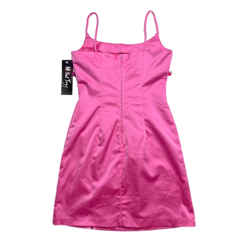 Pink Spaghetti Strap Dress with Sequin Detail - Picture 2 of 5